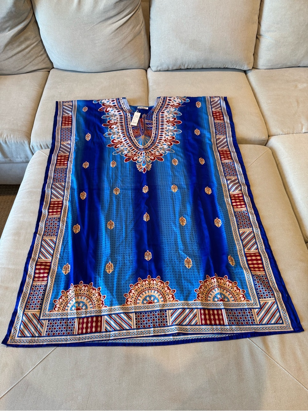 Blue Boho Patterned Kaftan- Women’s XL